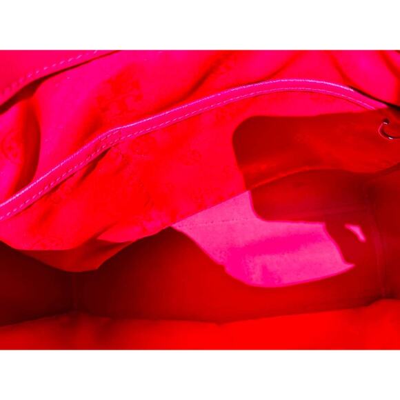 Tory Burch Pink Saffiano Leather Tote Bag Classic Shoulder Carry - Picture 12 of 13